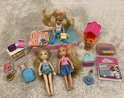 Buy Barbie & Chelsea Dolls X 3 Bed Drawers Dog Bags Phone Make Up Accessories • 32.99£