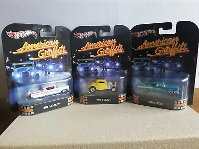 Buy Hot Wheels American Graffiti 32 Ford 58 Impala 58 Edsel Complete Set Retro  • 85.99£