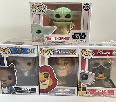 Buy 4x Funko Pop Disney 45 243 495 368 Collectible Display Movie Vinyl Toy Figure UK • 15.99£