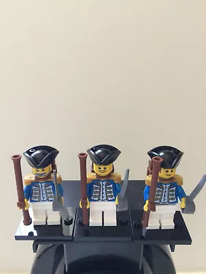 Buy Blue Coat Soldier Minifigure X3 MOC Pirates Army Soldier - All Parts LEGO • 21.99£
