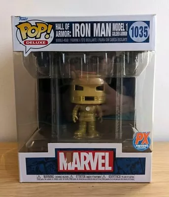 Buy Funko Pop Vinyl 1036 Deluxe Marvel Hall Of Armor Iron Man Model 1 Golden • 6.99£