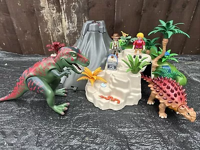 Buy Playmobil 70327 Dinos Volcano Eruption T-Rex Dinosaur 95% Complete Great Set • 40£