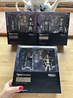 Buy 3 X FIGMA ATTACK ON TITAN BOXED ACTION FIGURES 203, 207 & 213 • 0.99£
