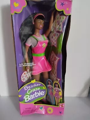 Buy 1997 Mattel Barbie Sticker Craze African American Doll #19913 NRFB Damaged Box • 60.70£