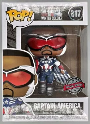 Buy #817 Captain America (Flying) Marvel Damaged Box Funko POP With Protector • 13.99£