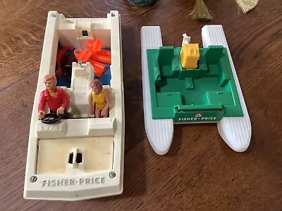 Buy Original Fisher Price Boats Of 1970’s. Plus 2 People  • 20£