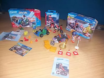 Buy Playmobil 2 X Go Karts 70292 / 71187 & 9357 Dirt Bike Used / Clearance • 14.95£