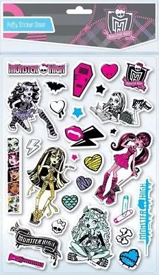 Buy 5 X CHARACTER Monster High Puffy Sticker A4 Sheet Party Bag • 4£