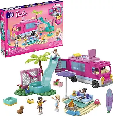 Buy MEGA Barbie Car Building Toys Playset, Dream Camper Adventure With 5 (US IMPORT) • 52.07£
