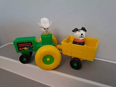 Buy Vintage Fisher Price Little People Tractor, Trailer, Farmer, Dog  • 9.99£