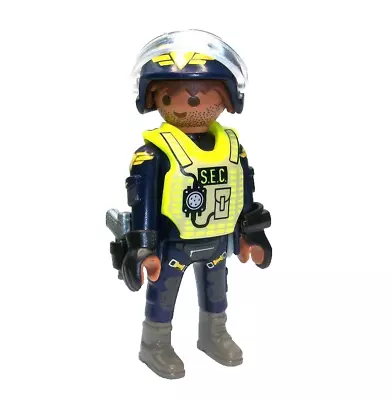 Buy Playmobil City Life Male Figure Police Security / Officer, Hi-Viz Vest & Hat NEW • 4£