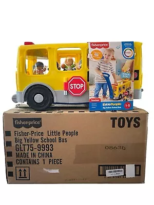 Buy Fisher-Price Little People Big Yellow School Bus, Musical Pull Toy GLT75 NEW • 28£