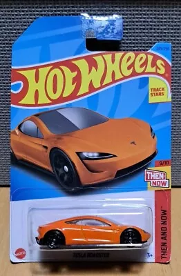 Buy Hot Wheels 2023 #249 HW Then And Now Tesla Roadster Orange Diecast Model Car • 5.95£