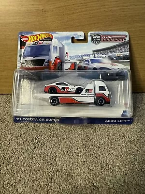 Buy Hot Wheels Team Transport 2021 Toyota GR Supra Aero Lift GRK65 Real Riders • 18£