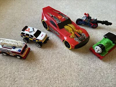 Buy Hot Wheels Car Vehicles Percy Train And Spider-Man Toy Bundle  • 5£