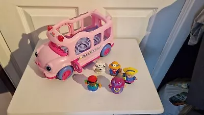 Buy Fisher Price Little People Pink School Bus + Figures Sounds &Lights • 16.99£