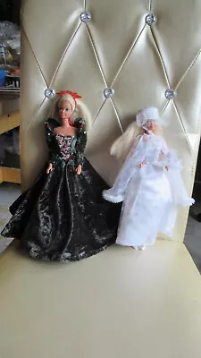 Buy Barbie Dolls Evening Dress And Wedding Dress Mattel Vintage • 22.30£