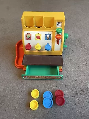 Buy Vintage Fisher Price Cash Register Till With X6 Coins • 8£