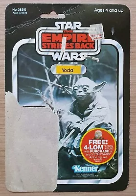 Buy Vintage Star Wars Yoda ESB Kenner 47 Figure Card Back Original From 1982 • 24.99£