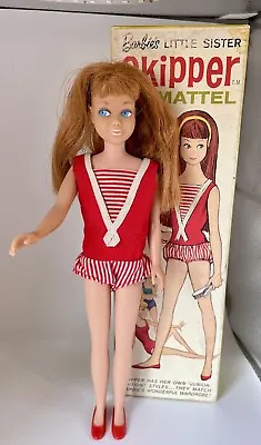 Buy Vintage Redhead Straight Leg Skipper Doll W/ Original Box -1963- Barbie Family • 70.83£