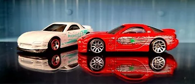 Buy HOT WHEELS Loose Pair '95 MAZDA RX-7 White (Basic) & Red (Fast & Furious) NEW • 9.20£