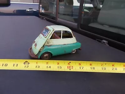 Buy Vintage Distressed Playwear Bandai BMW ISETTA Friction Tinplate Japan As Found • 23.33£