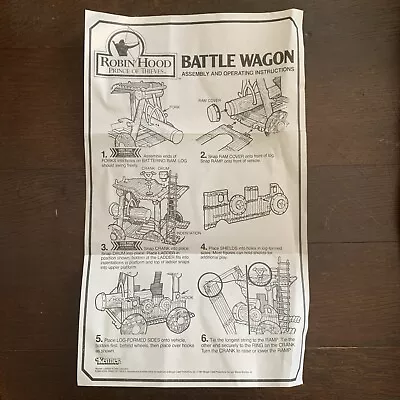 Buy ROBIN HOOD PRINCE OF THIEVES BATTLE WAGON INSTRUCTIONS SHEET - KENNER 90s 1991 • 2.99£