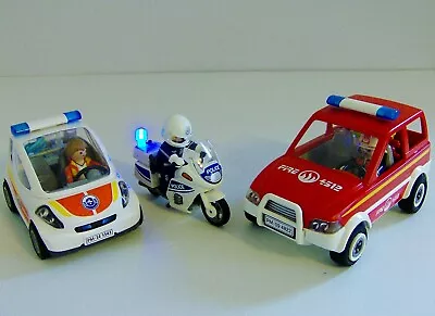 Buy Playmobil Fire Truck, Police Bike & First Responder Ambulance Car With Figures  • 22.99£