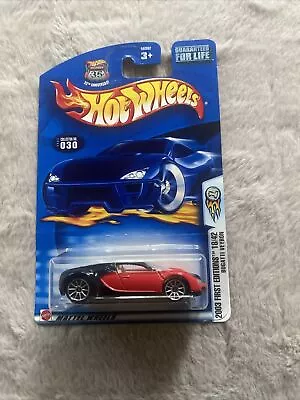 Buy Bugatti Veyron 2003 First Editions Hot Wheels Rare Red Long Card Good Conditon • 30£