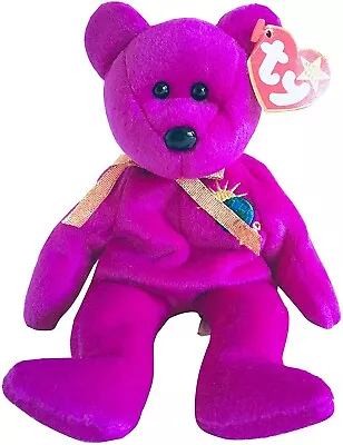Buy Ty Beanie Babies - MILLENNIUM Purple Bear Soft Toy / Stuffed Animal / Plush • 1.99£
