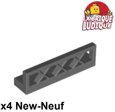 Buy LEGO 4x Fence Barrier Fence Grill 1x4x1 Dark Grey/Dark Bluish Gray 3633 New • 2.94£