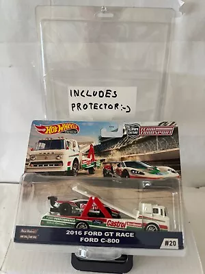 Buy Hot Wheels Car Culture Team Transport Ford GT Race & Ford C-800 #20 C6 • 23.02£