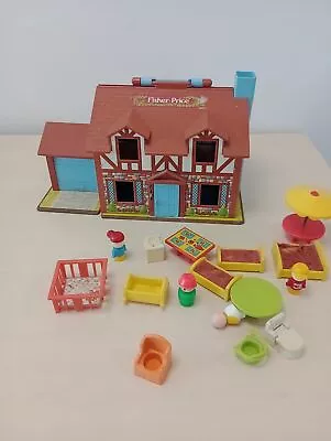 Buy Fisher Price Toys Tudor Dolls Little People Play House 1980 With Accessories • 14.50£