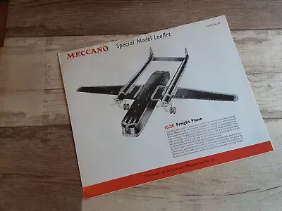 Buy Meccano Special Model Leaflet For Outfit 10 #28 Freight Plane 1973 • 3.75£