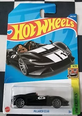 Buy 2022 Hot Wheels Mclaren Elva HW Exotics Japanese Long Card 203/250 #6/10 • 4.95£