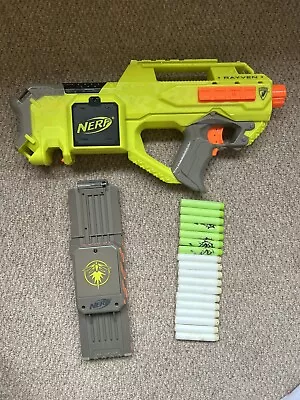 Buy N-Strike Rayven - Rare Nerf Blaster Light Up Magazine Glow In Dark Darts Working • 20£