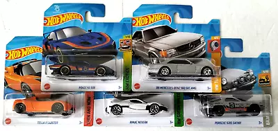 Buy Hot Wheels Job Lot - Bundle - Set X5 - Porsche, Mercedes, Rimac, Tesla • 14.99£