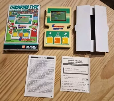 Buy Bandai Hyper Olympic Throwing Type Retro Handheld LCD Game 1984 Boxed Ex Cond • 49.99£