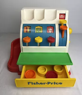 Buy Vintage 1990 Fisher-Price Cash Register W/4 Coins-Working Fully, Tested • 16.80£