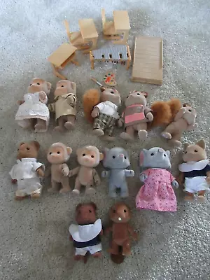 Buy Sylvanian Families 13 Mixed Animals & Spare Furniture ~ Vintage • 19.99£