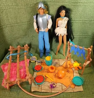 Buy Disney/Mattel Pocahontas (1966) & John Smith (1968) Dolls & Camp Accessories • 29.99£