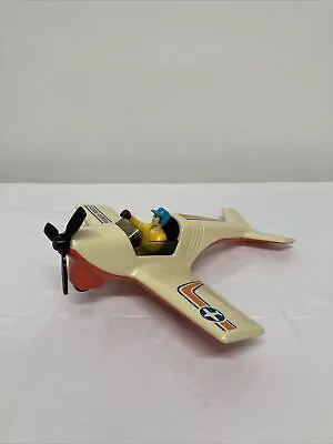 Buy Fisher Price Adventure People Daredevil Airplane 306 1974 Vintage Toy White Oran • 17.49£