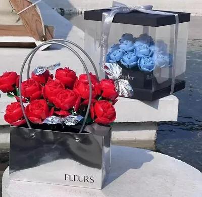 Buy 9pc Blue Lego Flowers Rose Bouquet • 34.99£