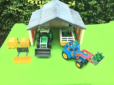 Buy Playmobil Large Vehicle Storage Barn/shed 7438 With 2 Tractors And Trailer • 0.99£