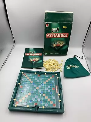 Buy Travel Scrabble Board Game Mattel Hard Case 100% Complete Clip On Tile • 26.99£