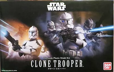 Buy Bandai Clone Trooper 1/12 Scale Plastic Model Kits Star Wars Prequels Figure • 38£