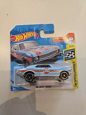 Buy 2019 Hot Wheels HW Speed Graphics '68 Chevy Nova Gulf MOC New Sealed Short Card  • 2.99£