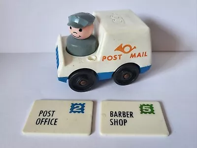 Buy Vintage FISHER PRICE LITTLE PEOPLE Play Family Post Mail Van, Postman & Letters • 9.99£