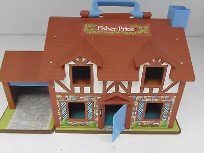 Buy Vintage 1980 Fisher Price Little People Brown Tudor House 952 • 15£