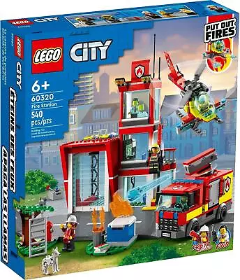 Buy LEGO CITY FIRE STATION 60320 With Fire Engine + Helicopter New Sealed Sent Boxed • 59.99£